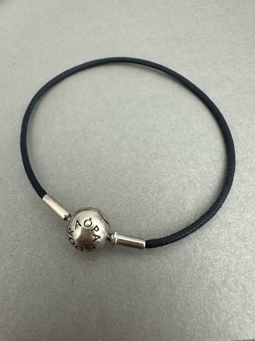 Pandora Black Cord Bracelet with Sterling Silver Clasp